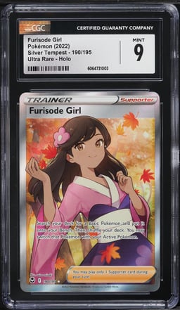 2022 Pokemon SWSH Silver Tempest Full Art Furisode Girl #190 CGC 9 MINT