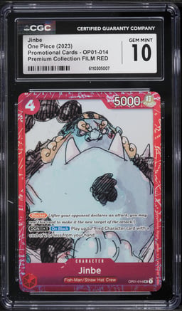 2023 One Piece Promo Premium Collection Film Red Jinbe #OP01-014 CGC 10 GEM MINT