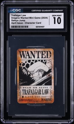 2024 One Piece Saikyo Jump Imagine Wanted Mini Game Trafalgar Law CGC 10 GEM MINT