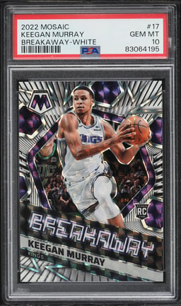 2022 Panini Mosaic Breakaway White Keegan Murray ROOKIE /25 #17 PSA 10 GEM MINT