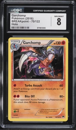 2016 Pokemon XY BREAKpoint Holo Garchomp #70 CGC 8 NM-MT