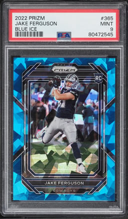 2022 Panini Prizm Blue Ice Jake Ferguson ROOKIE /99 #365 PSA 9 MINT