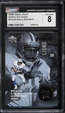 1998 Upper Deck Define The Game Barry Sanders #DG20 CGC 8 NM-MT