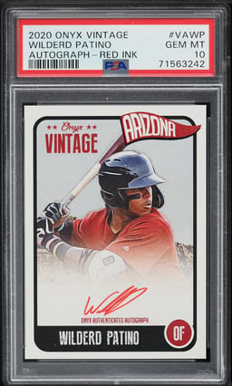 2020 Onyx Vintage Red Ink Wilderd Patino ROOKIE AUTO #VAWP PSA 10 GEM MINT