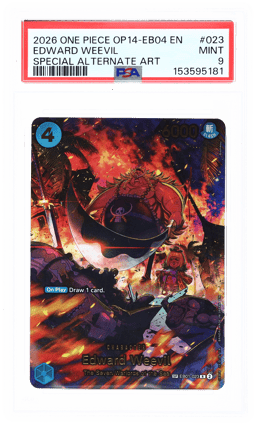 2026 One Piece the Azure Sea's Seven Special Alternate Art Edward Weevil #EB01-023 PSA 9