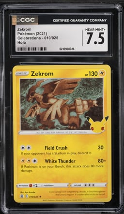 2021 Pokemon Sword & Shield Celebrations Holo Zekrom #10 CGC 7.5 NRMT+