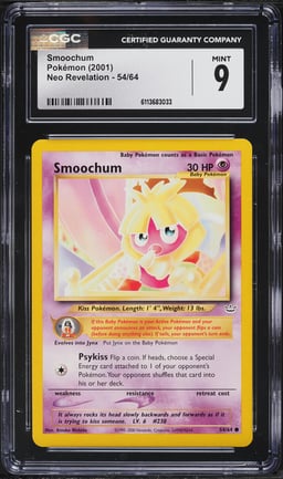 2001 Pokemon Neo Revelation Smoochum #54 CGC 9 MINT