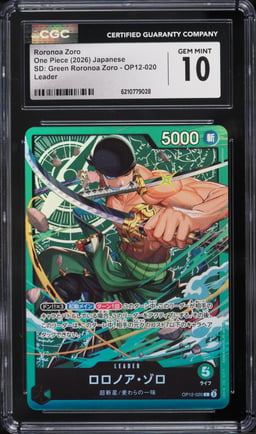 2026 One Piece Japanese Starter Deck: Green Leader Roronoa Zoro #OP12-020 CGC 10 GEM MINT