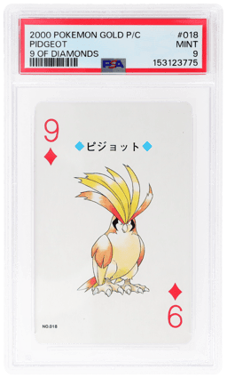 2000 Pokemon Gold Version Playing Cards 9 of Diamonds Pidgeot #18 PSA 9