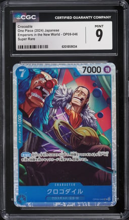 2024 One Piece Japanese Emperors In The New World Super Rare Crocodile #OP09-046 CGC 9 MINT