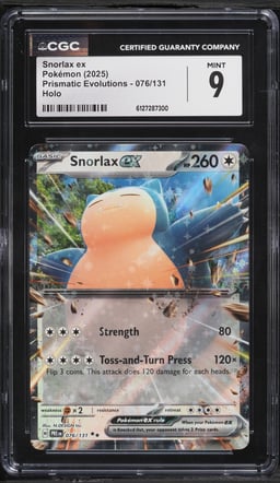 2025 Pokemon Scarlet & Violet Prismatic Evolutions Holo Snorlax Ex #76 CGC 9 MINT