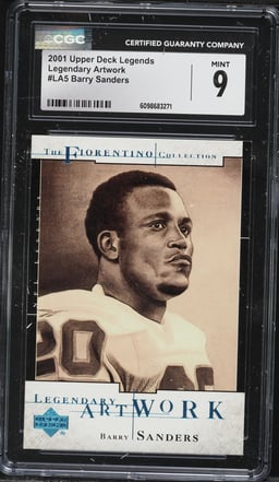 2001 Upper Deck Legends Legendary Artwork Barry Sanders #LA5 CGC 9 MINT