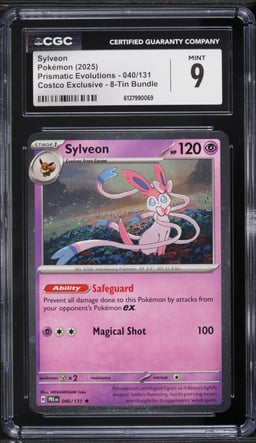 2025 Pokemon Scarlet & Violet Prismatic Evolutions Costco Exclusive Sylveon #40 CGC 9 MINT