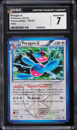2013 Pokemon Black & White Plasma Blast Holo Porygon-Z #74 CGC 7 NRMT