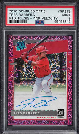2020 Donruss Optic Pink Velocity Tres Barrera ROOKIE AUTO #RRS-TB PSA 9 MINT