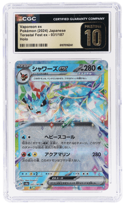 2024 Pokemon Scarlet and Violet Terastal Festival Ex Japanese Vaporeon Ex #031 CGC PRI
