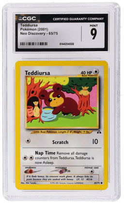 2001 Pokemon Neo Discovery Holo Teddiursa #65 CGC 9