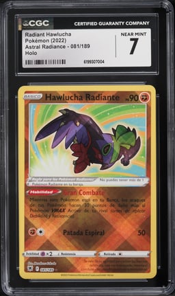 2022 Pokemon Sword & Shield Astral Radiance Holo Radiant Hawlucha #81 CGC 7 NRMT