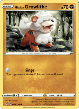 2022 Hisuian Growlithe #83 Lost Origin