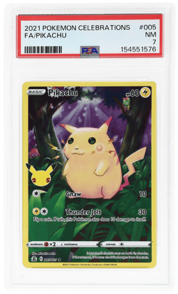 2021 Pokemon Sword and Shield Celebrations Pikachu #005 PSA 7