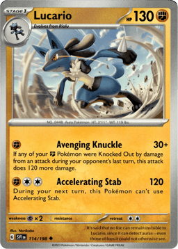 2023 Lucario #114 Scarlet & Violet
