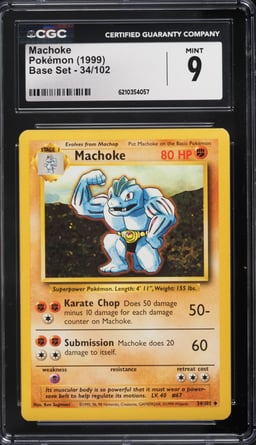 1999 Pokemon Base Set Machoke #34 CGC 9 MINT