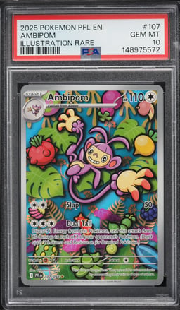 2025 Pokemon Mega Evolution Phantasmal Flames IR Ambipom #107 PSA 10 GEM MINT