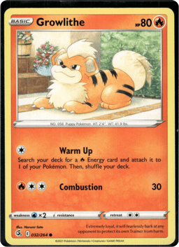 2021 Growlithe #32 Fusion Strike