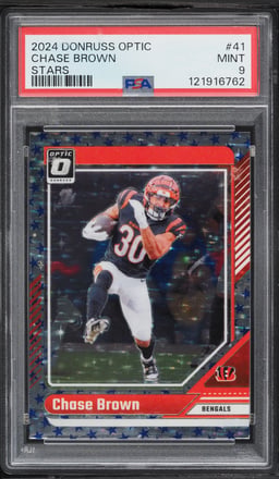 2024 Donruss Optic Stars Chase Brown #41 PSA 9 MINT