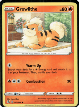 2021 Growlithe #32 Fusion Strike