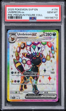 2025 Pokemon SV Promo Prismatic Evolutions Premium Figure Full Art Umbreon Ex #176 PSA 10 GEM