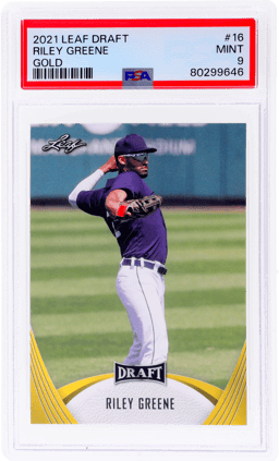 2021 Leaf Draft Gold Riley Greene #16 PSA 9