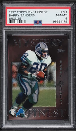 1997 Topps Mystery Finest Bronze Barry Sanders #M1 PSA 8 NM-MT