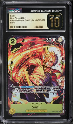 2024 One Piece Bandai Games Fest '23 Sanji #OP03-102 CGC 10 PRISTINE
