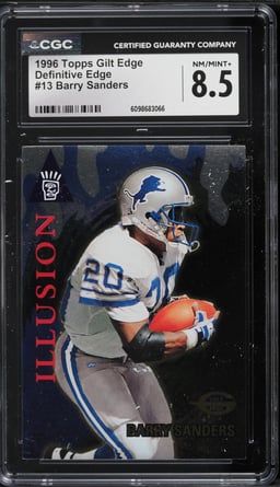1996 Topps Gilt Edge Definitive Edge Barry Sanders #13 CGC 8.5 NM-MT+
