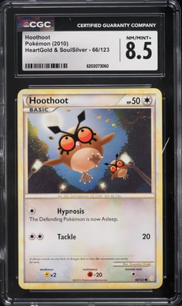 2010 Pokemon Heartgold & Soulsilver Hoothoot #66 CGC 8.5 NM-MT+