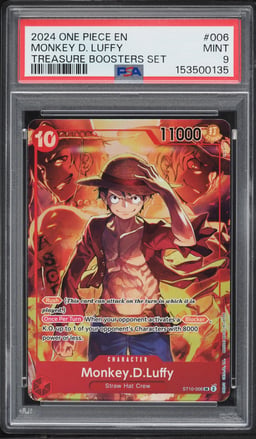 2024 One Piece Treasure Booster Set SR Alt Art Monkey D. Luffy #ST10-006 PSA 9 MINT