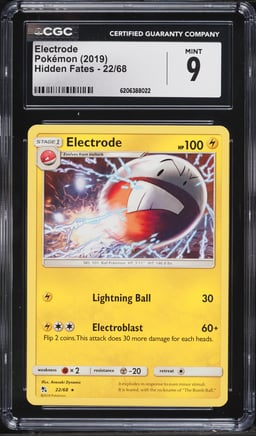 2019 Pokemon Hidden Fates Electrode #22 CGC 9 MINT