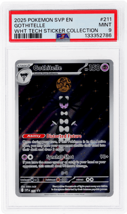 2025 Pokemon Scarlet and Violet Black Star Promo White Flare Tech Sticker Collection Gothitelle #211 PSA 9