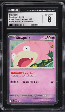 2026 Pokemon Mega Evolution Promo Pitch Black Slowpoke #86 CGC 8 NM-MT