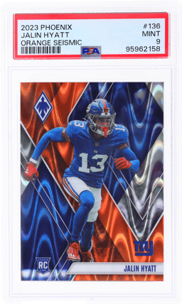2023 Panini Phoenix Orange Seismic Jalin Hyatt #136 24/99 PSA 9