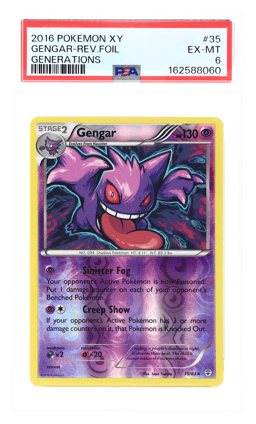 2016 Pokemon XY Generations Reverse Holo Gengar #35 PSA 6