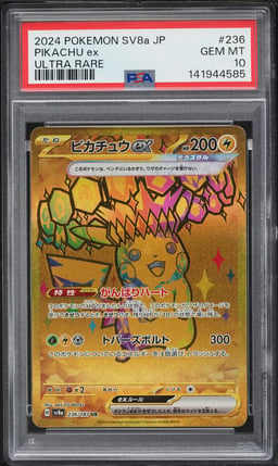 2024 Pokemon Japanese Scarlet & Violet Terastal Fest ex Gold Rare Pikachu ex #236 PSA 10 GEM