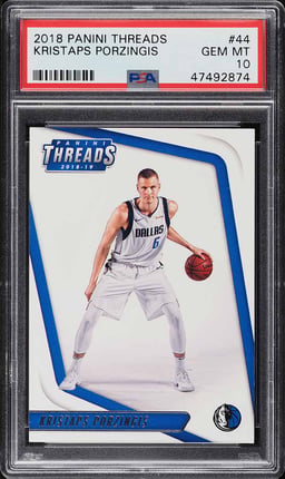 2018 Panini Threads Kristaps Porzingis #44 PSA 10 GEM MINT