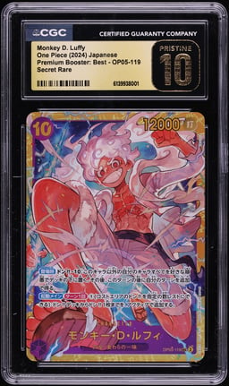 2024 One Piece Japanese Premium Booster Best SEC Monkey D. Luffy #OP05-119 CGC 10 PRISTINE