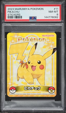 2023 Pokemon Japanese Marumiya Stickers Pikachu #11 PSA 8 NM-MT