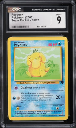 2000 Pokemon Team Rocket Psyduck #65 CGC 9 MINT