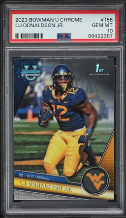 2023 Bowman Chrome University C.J. Donaldson Jr. ROOKIE #156 PSA 10 GEM MINT