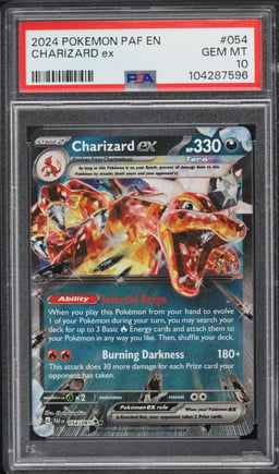 2024 Pokemon Scarlet & Violet Paldean Fates Holo Charizard ex #54 PSA 10 GEM MINT