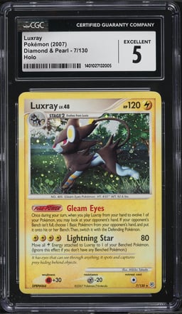 2007 Pokemon Diamond & Pearl Holo Luxray #7 CGC 5 EX